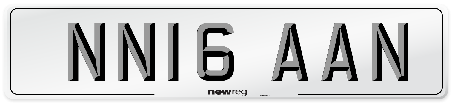 NN16 AAN Number Plate from New Reg